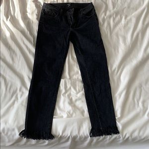 Black distressed hem jeans
